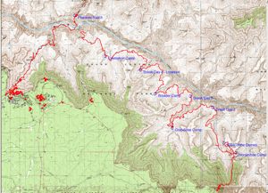 Grand Canyon 2007 Trip Map