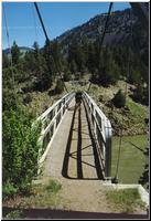 Hiking on the bridge over the Yellowstone River